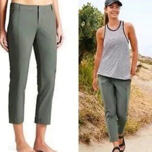 Athleta Green Palisade Ankle Pants Lightweight Stretch Athleisure 16 Tall